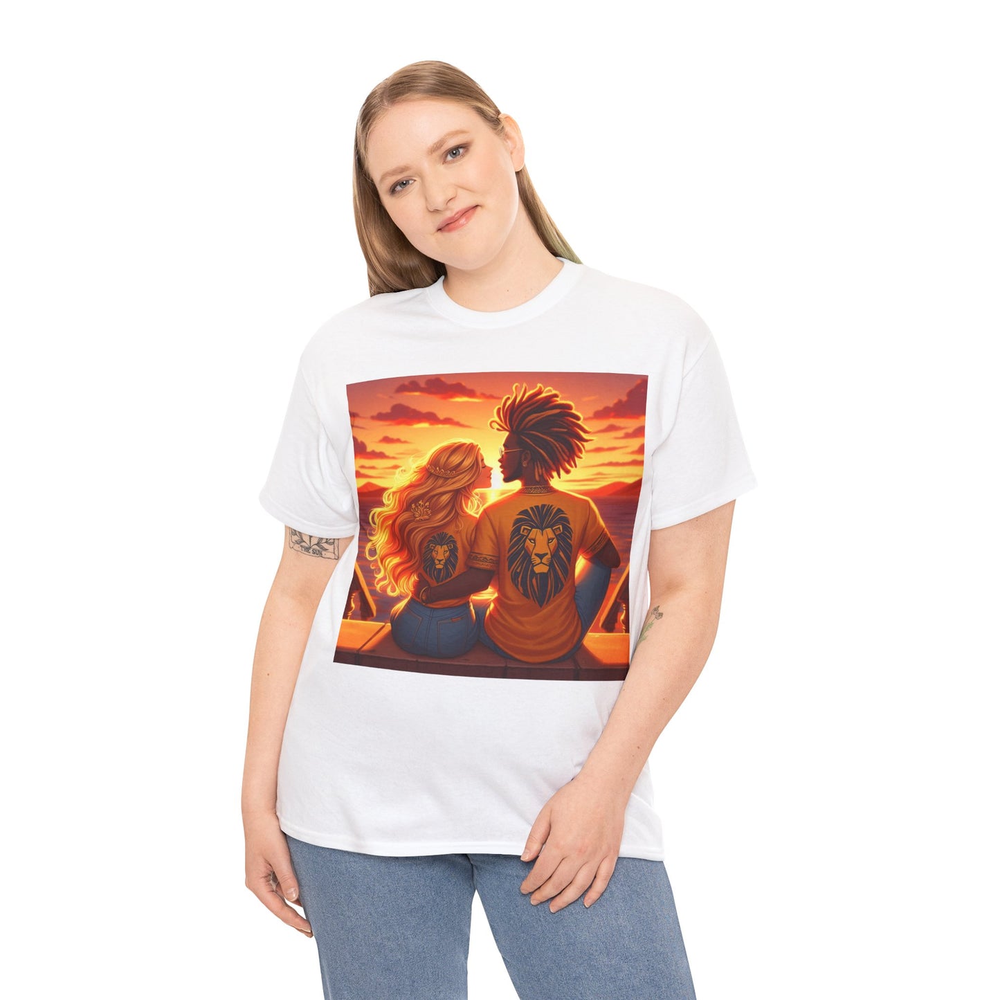 Leo Valentine's Day (6) Unisex Heavy Cotton Tee