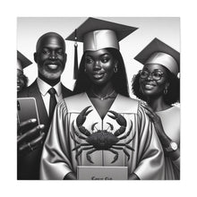 Load image into Gallery viewer, Graduation Family Canvas Art, Graduation Gift, Wall Decor, Education Celebration, Black History Month, Motivational Art
