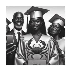 Graduation Family Canvas Art, Graduation Gift, Wall Decor, Education Celebration, Black History Month, Motivational Art