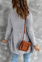 Load image into Gallery viewer, Blue Front Pocket and Buttons Closure Cardigan
