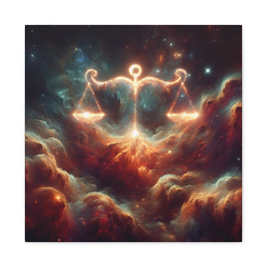 Celestial Libra Canvas Art, Zodiac Decor for Astrology Lovers, Modern Wall Art, Cosmic Balance Artwork, Gift for Libra Sign