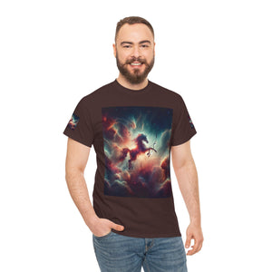 Sagittarius Galactic Unicorn Tee - Unisex Cotton T-Shirt for Cosmic Lovers, Fantasy Fans, Trendy Apparel, Astral War Merch, Gift for All Occasions