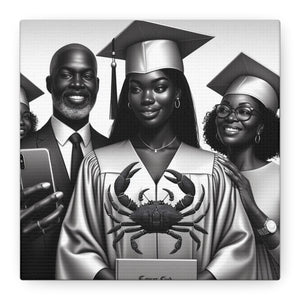 Graduation Family Canvas Art, Graduation Gift, Wall Decor, Education Celebration, Black History Month, Motivational Art