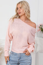 Load image into Gallery viewer, Pink Ribbon Bow Knot Dolman Sleeve Sweater
