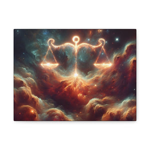 Celestial Libra Canvas Art, Zodiac Decor for Astrology Lovers, Modern Wall Art, Cosmic Balance Artwork, Gift for Libra Sign