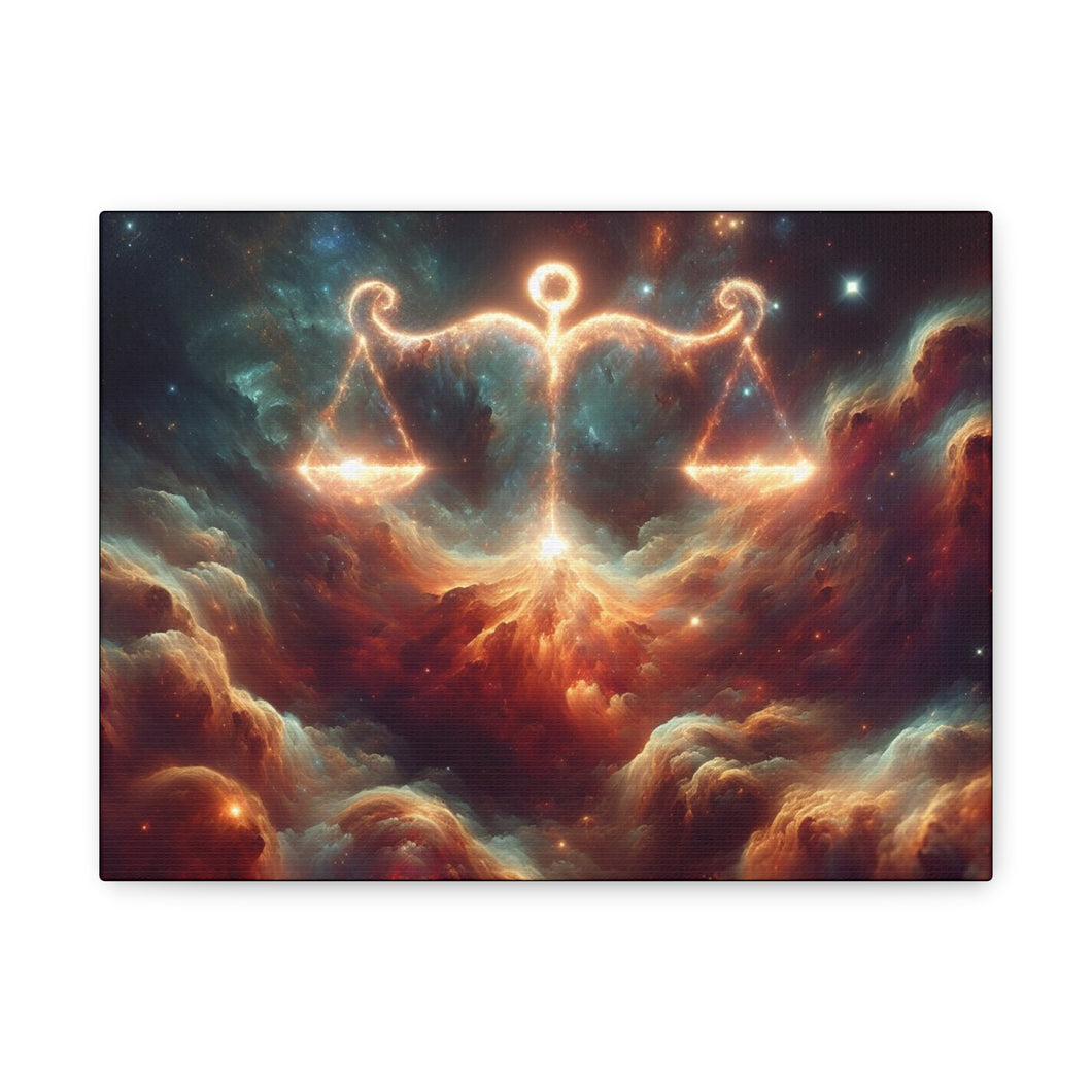 Celestial Libra Canvas Art, Zodiac Decor for Astrology Lovers, Modern Wall Art, Cosmic Balance Artwork, Gift for Libra Sign