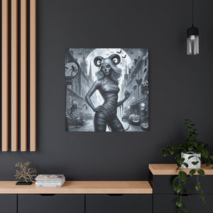 Canvas Print - Halloween Capricorn Astrology Mummy