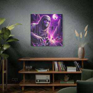 Purple Horror Mummy Canvas Art, Spooky Home Decor, Halloween Wall Art, Horror Movie Print, Gothic Wall Hanging