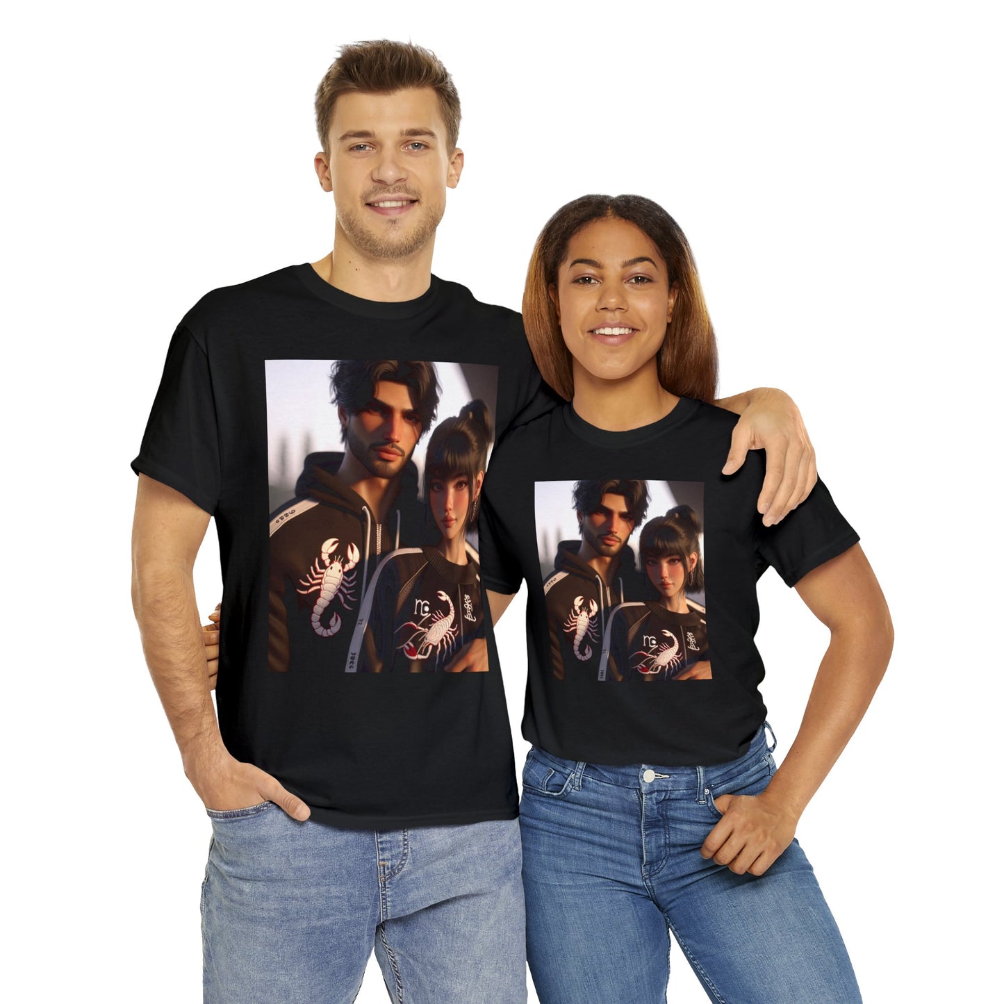 Unisex Scorpio Couple (2) Heavy Cotton Tee