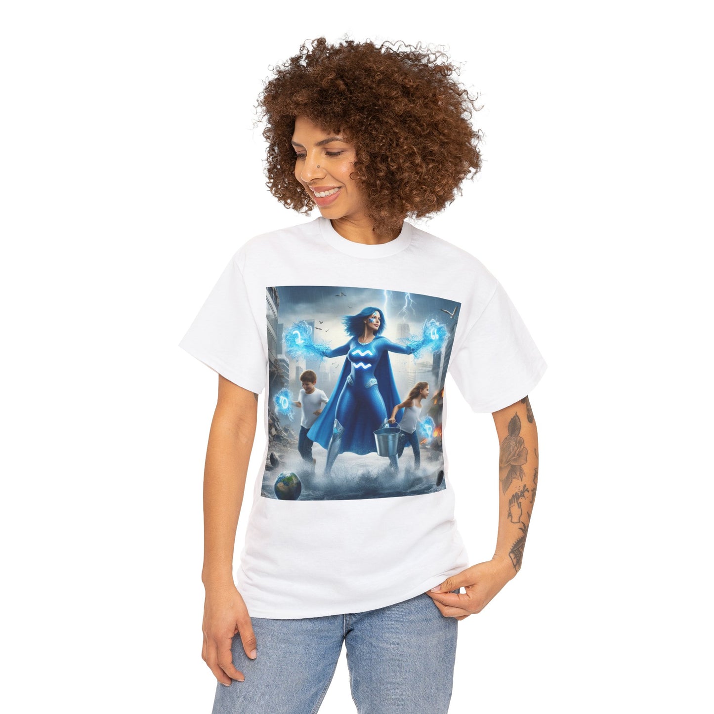 Aquarius Mother's Day (4) Unisex Heavy Cotton Tee