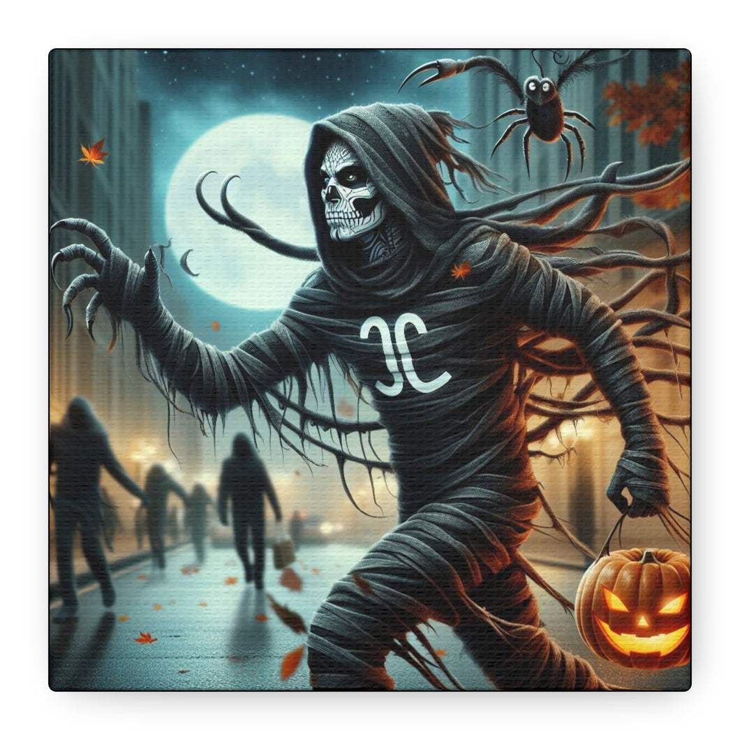Spooky Halloween Wall Art Canvas, Creepy Decor for Haunted Houses, Trick or Treat Wall Hanging, Frightening Artwork, Seasonal Home Decor