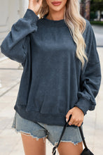 Load image into Gallery viewer, Brown Drop Shoulder Crew Neck Pullover Sweatshirt
