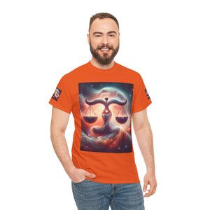 Cosmic Libra Justice Tee, Celestial Balance Shirt, Astrology Themed T-Shirt, Gift for Science Lovers, Unisex Heavy Cotton Tee