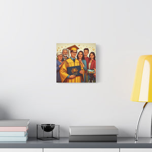 Graduation Canvas Wall Art, Family Celebration Decor, Gift for Graduates, Home Decoration, Personalized Memory