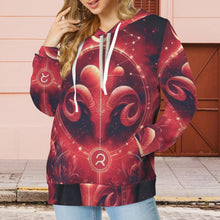 Load image into Gallery viewer, Design 28728057 Aries Women&#39;s Drawstring Pocket Hoodie
