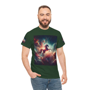 Sagittarius Galactic Unicorn Tee - Unisex Cotton T-Shirt for Cosmic Lovers, Fantasy Fans, Trendy Apparel, Astral War Merch, Gift for All Occasions
