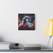 Load image into Gallery viewer, Celestial Ram Canvas Print, Astronomical Art for Home Decor, Unique Gift for Astrology Lovers, Cosmic Wall Art, Stretched Canvas
