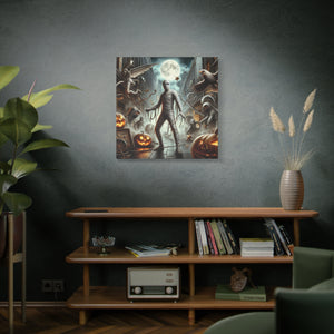 Spooky Mummy Art Canvas Print | Halloween Home Decor, Fall Wall Art, Unique Gift, Framed Mummy Artwork, Creepy Halloween Decor