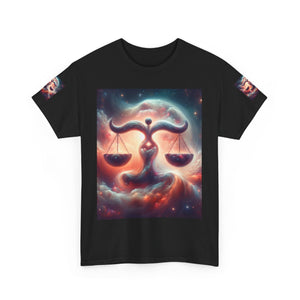 Cosmic Libra Justice Tee, Celestial Balance Shirt, Astrology Themed T-Shirt, Gift for Science Lovers, Unisex Heavy Cotton Tee