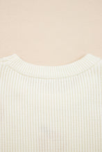 Load image into Gallery viewer, Beige Pumpkin Embroidered Ribbed Thanksgiving Halloween Holiday Sweater
