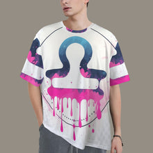 Load image into Gallery viewer, Libra Round Neck Loose T-Shirt (Inky Splatter)
