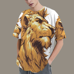 Leo Round Neck Loose T-Shirt (Rough Sketch)