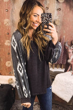 Load image into Gallery viewer, Black Western Print Patch Long Sleeve Top
