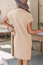 Load image into Gallery viewer, Red Dahlia Patch Pocket Ribbed Knit Short Sleeve Sweater Dress
