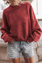 Load image into Gallery viewer, Brown Drop Shoulder Crew Neck Pullover Sweatshirt
