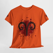Load image into Gallery viewer, Aries Inspired Unisex Heavy Cotton Tee | Astrology Shirt, Zodiac Apparel, Gift for Astrology Lovers, Rambunctious Spirit T-Shirt, [...]
