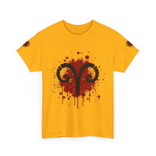 Load image into Gallery viewer, Aries Inspired Unisex Heavy Cotton Tee | Astrology Shirt, Zodiac Apparel, Gift for Astrology Lovers, Rambunctious Spirit T-Shirt, [...]
