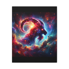 Load image into Gallery viewer, Cosmic Aries Ram Canvas Art, Galaxy Wall Decor, Astrology Gift, Stretched Canvas, Home Decor, Celestial Artwork
