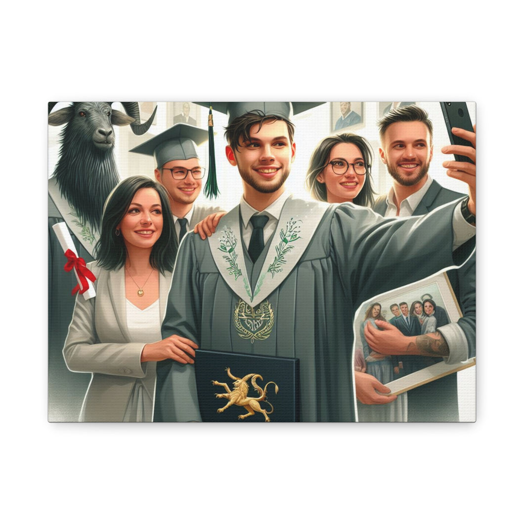Graduation Canvas Print, Gift for Grads, Wall Art for Celebrations, Proud Graduate Decor, Customizable Artwork