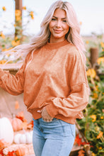 Load image into Gallery viewer, Brown Drop Shoulder Crew Neck Pullover Sweatshirt
