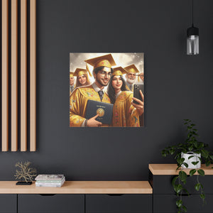 Graduation Celebration Canvas Wall Art, Perfect Gift for Graduates, Home Decor, Graduation Party Decor, Unique Graduation Memory