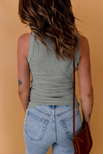 Load image into Gallery viewer, Solid Gray Round Neck Ribbed Tank Top
