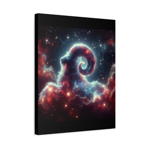 Celestial Ram Canvas Print, Astronomical Art for Home Decor, Unique Gift for Astrology Lovers, Cosmic Wall Art, Stretched Canvas