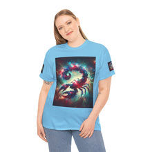 Load image into Gallery viewer, Cosmic Scorpion Tee | Unisex Heavy Cotton Tee | Astrowar Graphic Tees | Space Lover Apparel | Unique Astrology Shirt | Gift for Star [...]
