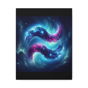 Galaxy Aquarius Wave Canvas Art, Modern Home Decor, Cosmic Wall Art, Unique Gift, Space Lovers