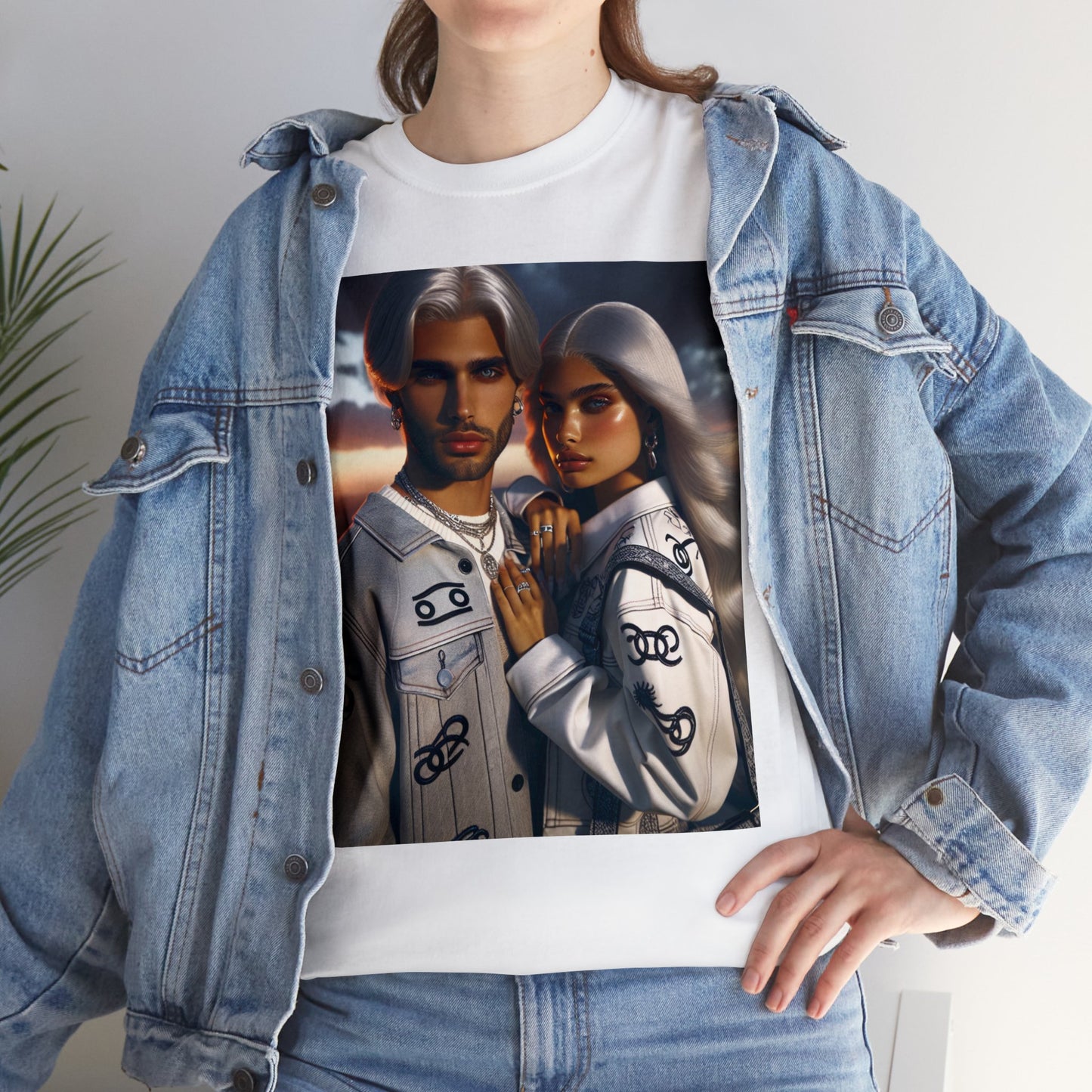 Unisex Cancer Couple (2) Heavy Cotton Tee