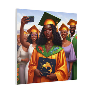 Graduation Canvas Art, Celebratory Wall Decor, College Graduation Gift, Personalized Room Decoration, Unique Art for Graduates