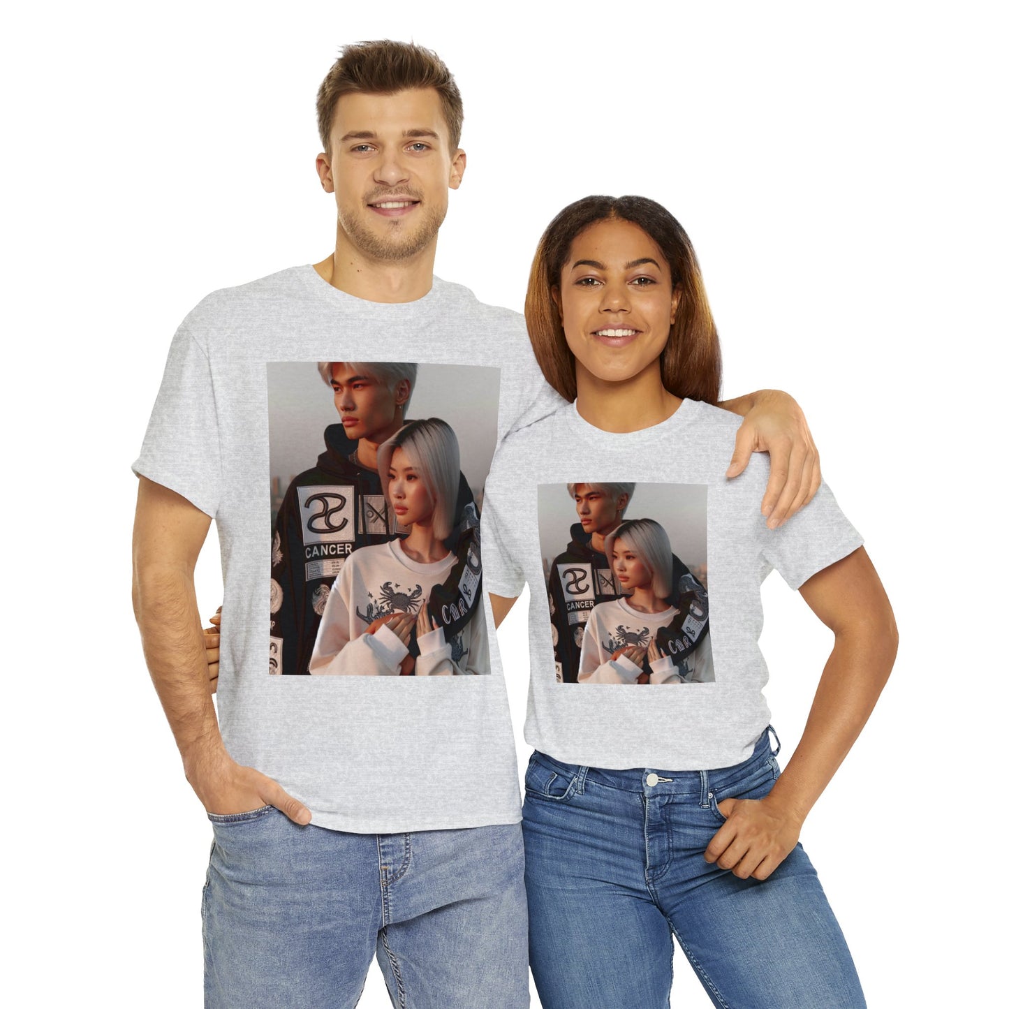 Unisex Cancer Couple (3) Heavy Cotton Tee