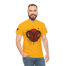 Load image into Gallery viewer, Aries Heart Tee, Unisex Heavy Cotton T-Shirt, Astrology Gift, Birthday Present, Graphic Tee, Casual Wear, Unique Design
