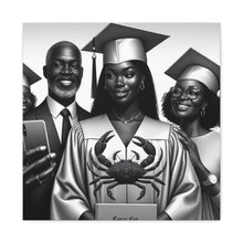 Load image into Gallery viewer, Graduation Family Canvas Art, Graduation Gift, Wall Decor, Education Celebration, Black History Month, Motivational Art

