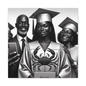 Graduation Family Canvas Art, Graduation Gift, Wall Decor, Education Celebration, Black History Month, Motivational Art