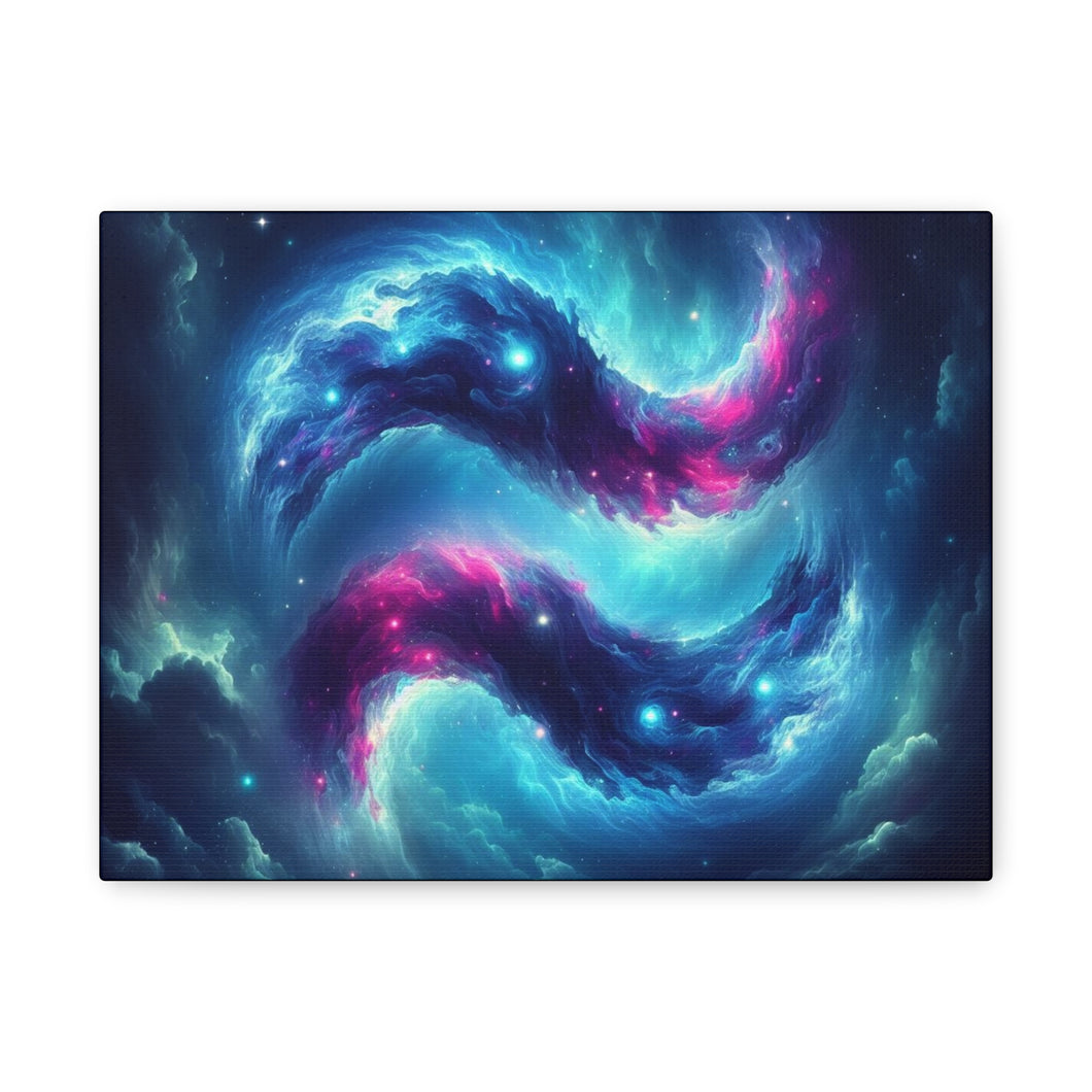 Galaxy Aquarius Wave Canvas Art, Modern Home Decor, Cosmic Wall Art, Unique Gift, Space Lovers