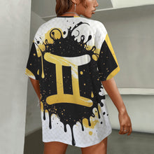 Load image into Gallery viewer, Gemini Round Neck Loose T-Shirt (Inky Splatter) 4
