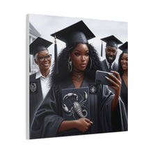 Load image into Gallery viewer, Graduation Canvas Art, Personalized Graduate Gift, Wall Decor, Black Girl Graduation, College Graduate, Inspirational Home Decor
