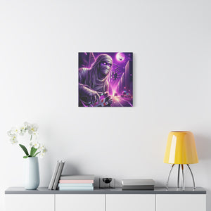 Purple Horror Mummy Canvas Art, Spooky Home Decor, Halloween Wall Art, Horror Movie Print, Gothic Wall Hanging