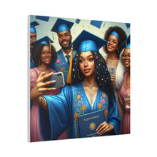 Load image into Gallery viewer, Graduation Celebration Canvas Print, Gift for Graduates, Wall Art for Graduation Parties, Matte Canvas Decor, Unique Grad Gift
